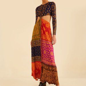 FARM Rio - Multicolor Bandana Dream Cut Out Maxi Dress (M)